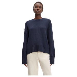 Everlane Navy Blue Long Sleeve The Organic Cotton Crew Pullover Sweater Size L